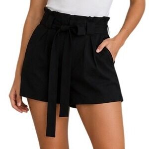 Max Studio Black Waist Tie Shorts‎ Women's XS NWT